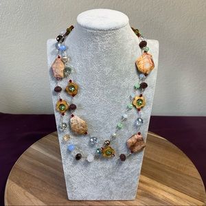 Jasper and Crystal Necklace